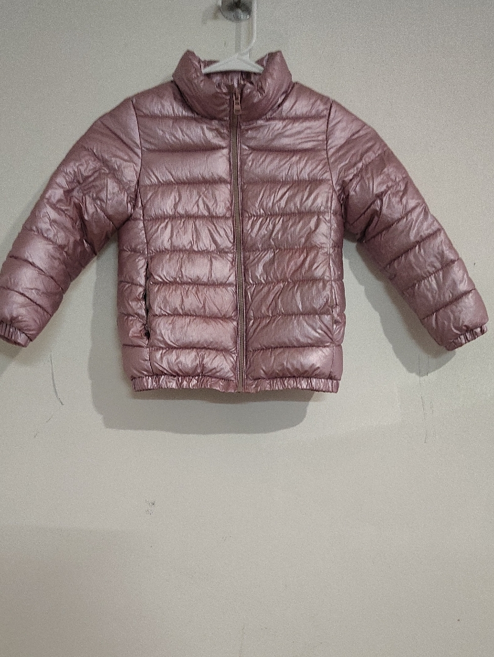 Kids Metallic Pink Puffer Jacket - Lightweight Warmth